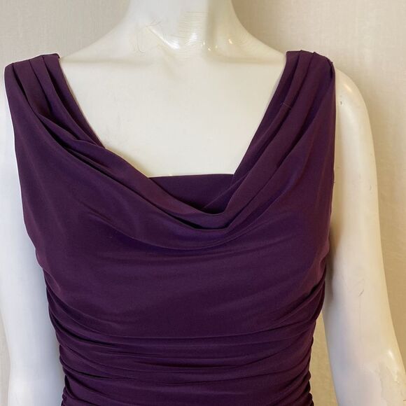NW Long Gown Purple Eggplant with ruched bodice A-line skirt NWOT Size 4/6 - Picture 4 of 8